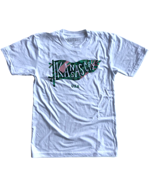 BELLBOY | KC PENNANT T-SHIRT - WHITE/PALM TREE - Westside Storey