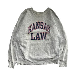 WESTSIDE STOREY VINTAGE | VINTAGE 80S-90S KU LAW REVERSE WEAVE GRAY SWEATSHIRT - Westside Storey