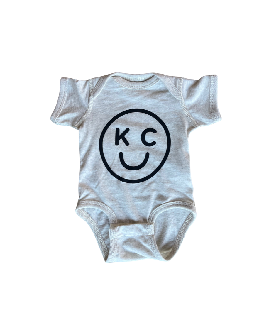 BELLBOY | KIDS KC SMILEY ONESIE - OATMEAL - Westside Storey