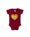 CHARLIE HUSTLE | KIDS KC HEART ONESIE - RED & GOLD