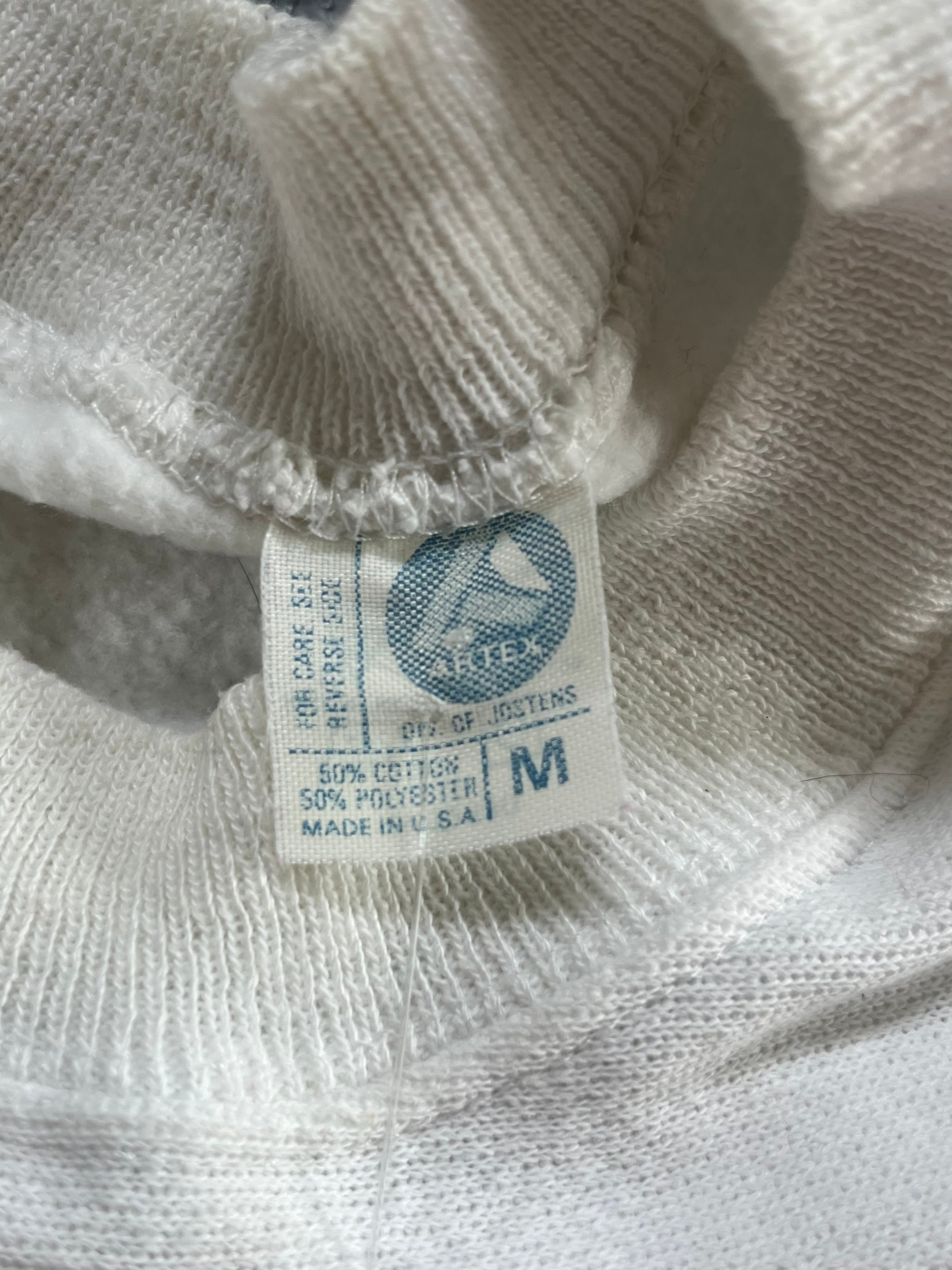 WESTSIDE STOREY VINTAGE | VINTAGE 80S KU JAYHAWKS STRIPED WHITE SWEATSHIRT - Westside Storey