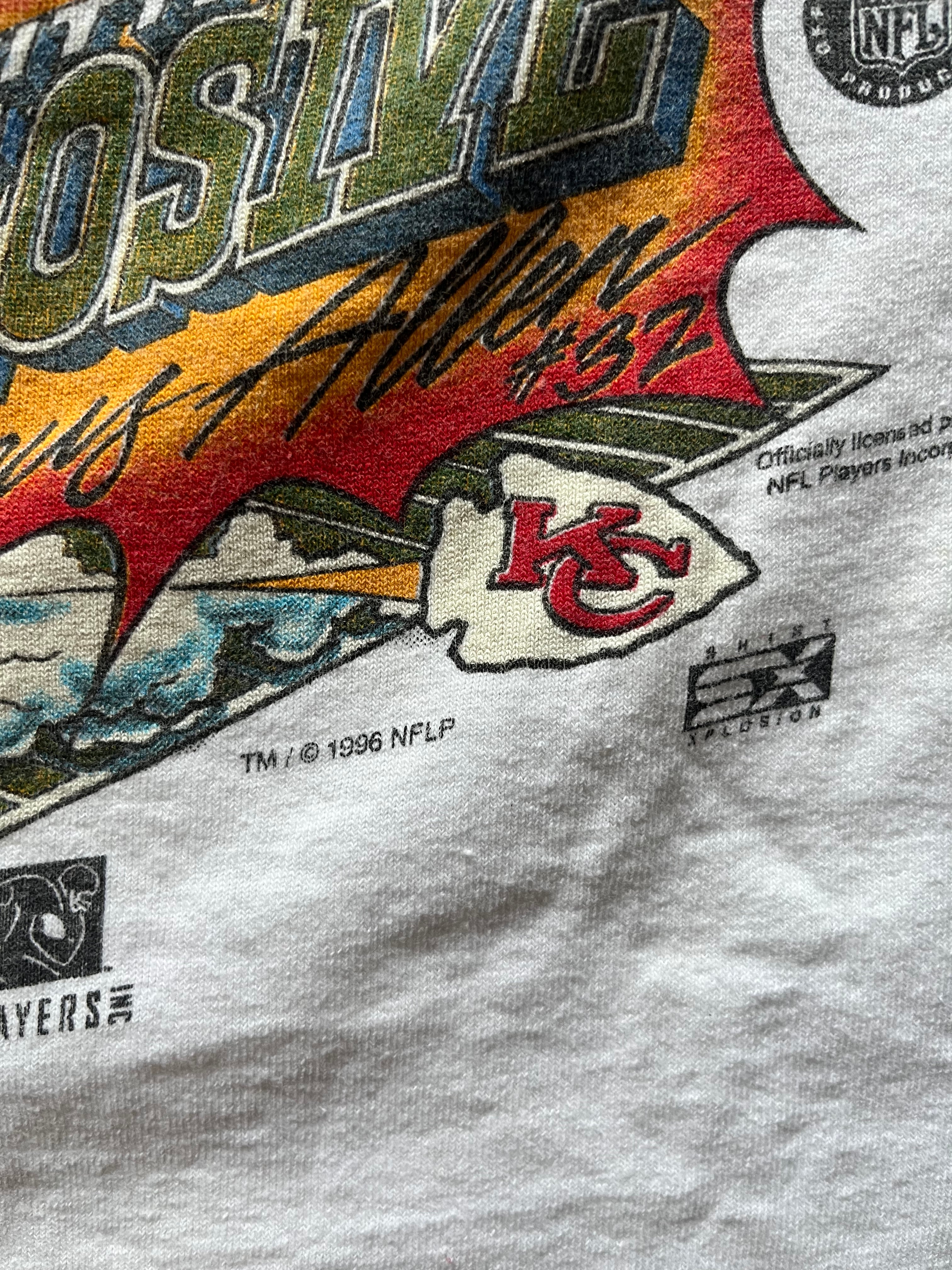 WESTSIDE STOREY VINTAGE | VINTAGE 1996 MARCUS ALLEN CARICATURE CHIEFS T-SHIRT - Westside Storey