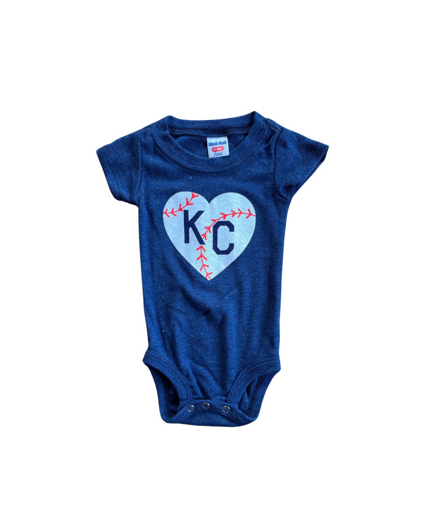 CHARLIE HUSTLE | KIDS BASEBALL LACES KC HEART - NAVY - Westside Storey