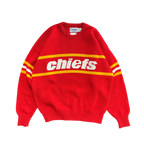 WESTSIDE STOREY VINTAGE | VINTAGE 90S RARE CLIFF ENGLE KC CHIEFS KNIT SWEATER - RED - Westside Storey
