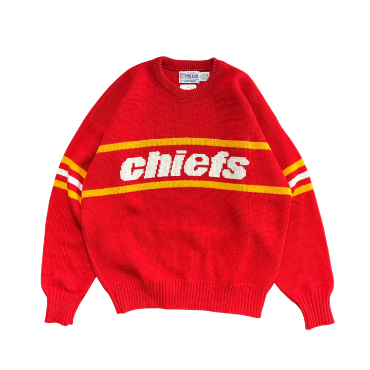 WESTSIDE STOREY VINTAGE | VINTAGE 90S RARE CLIFF ENGLE KC CHIEFS KNIT SWEATER - RED