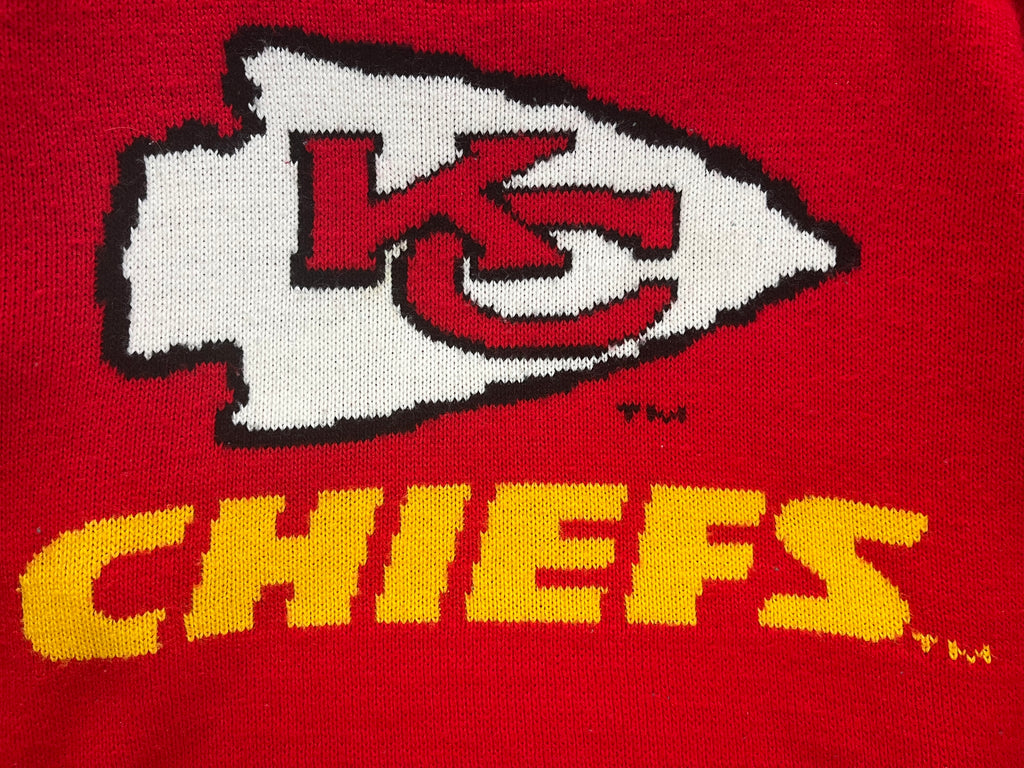 WESTSIDE STOREY VINTAGE | VINTAGE 90S KC CHIEFS KNIT SWEATER- RED - Westside Storey