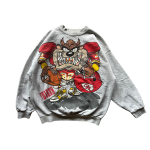 WESTSIDE STOREY VINTAGE | VINTAGE 1994 TAZ AOP KC CHIEFS SWEATSHIRT - Westside Storey