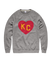CHARLIE HUSTLE |  KC HEART CREWNECK - GREY/RED - Westside Storey