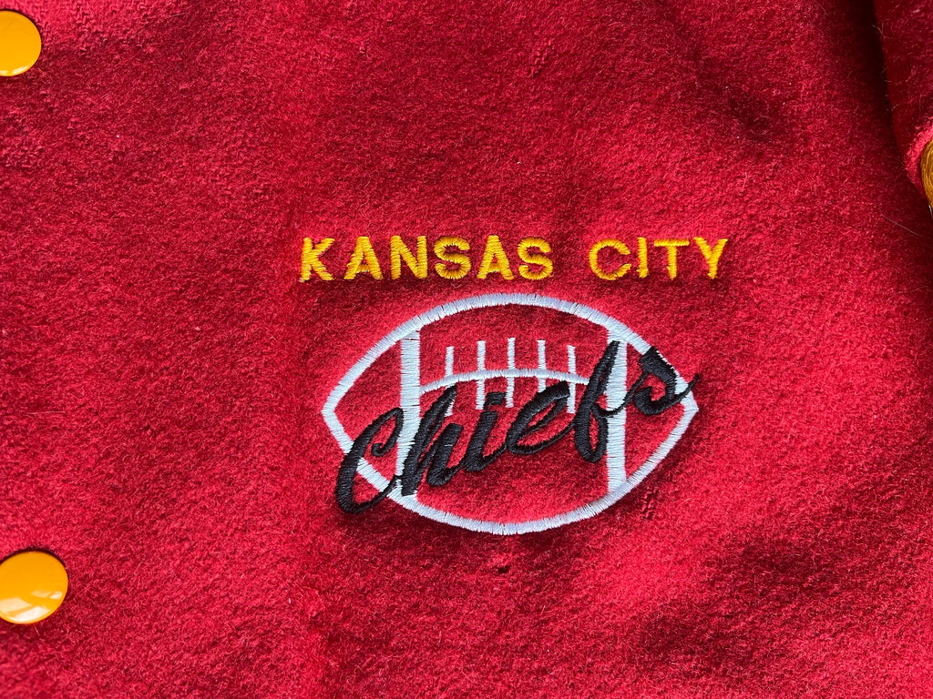 WESTSIDE STOREY VINTAGE | VINTAGE 80S KC CHIEFS LETTERMAN JACKET - Westside Storey