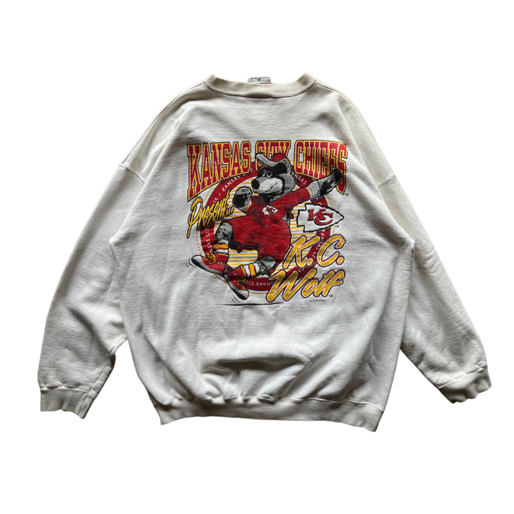 WESTSIDE STOREY VINTAGE | VINTAGE 1994 KC WOLF DOUBLE SIDED CHIEFS SWEATSHIRT - Westside Storey