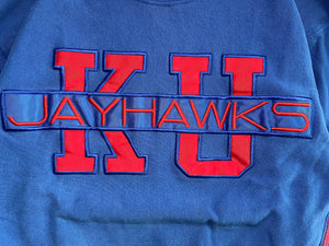WESTSIDE STOREY VINTAGE | VINTAGE 90S KU JAYHAWKS LEGENDS BLUE SWEATSHIRT - Westside Storey