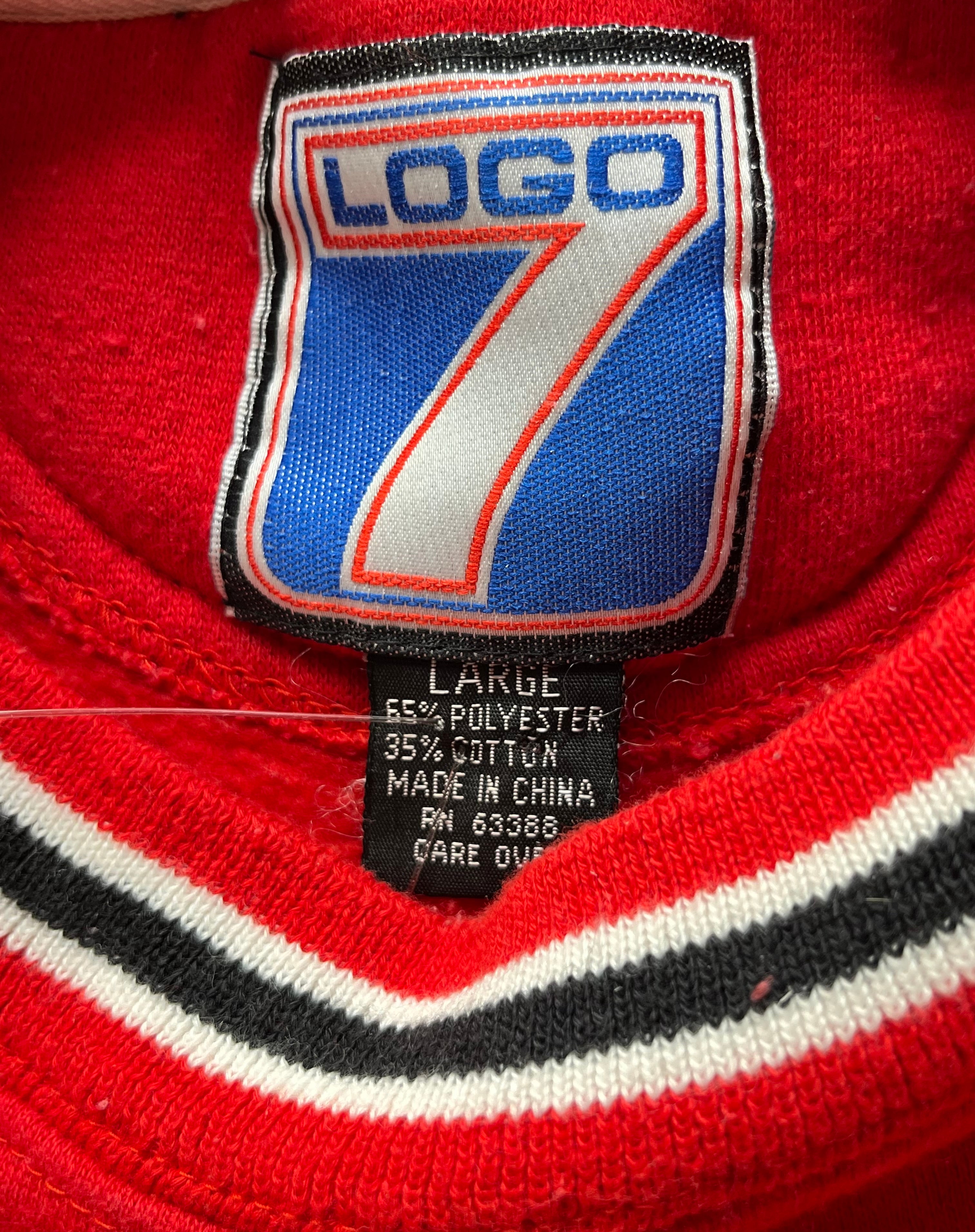WESTSIDE STOREY VINTAGE | VINTAGE 90S LOGO 7 COLOR BLOCK KC CHIEFS SWEATSHIRT- RED/BLACK - Westside Storey