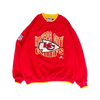 WESTSIDE STOREY VINTAGE | VINTAGE 90S APEX PATCH EMBROIDERED RIBBED COLLAR KC CHIEFS SWEATSHIRT- RED