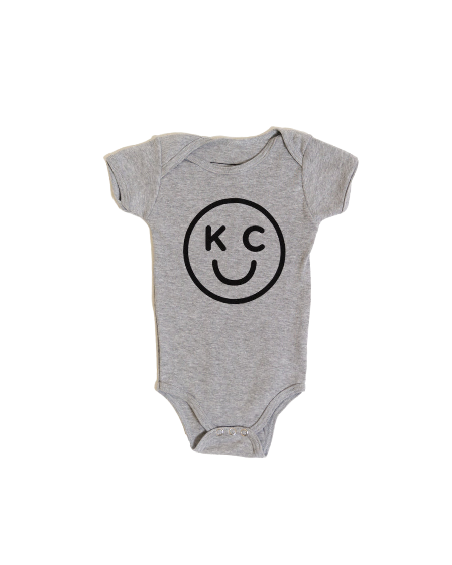 BELLBOY | KIDS KC SMILEY ONESIE - GREY - Westside Storey