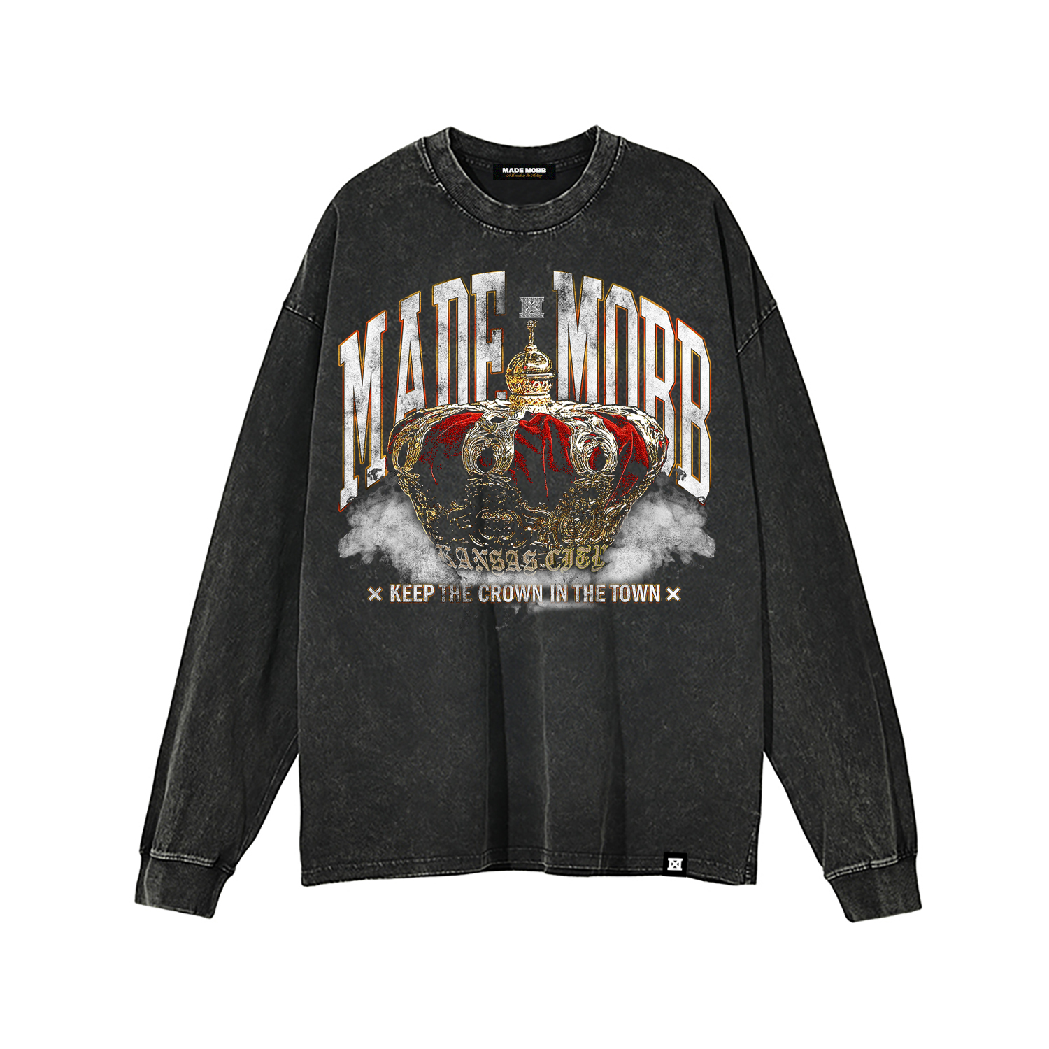MADE MOBB | KC CROWN LONG SLEEVE T-SHIRT - BLACK - Westside Storey