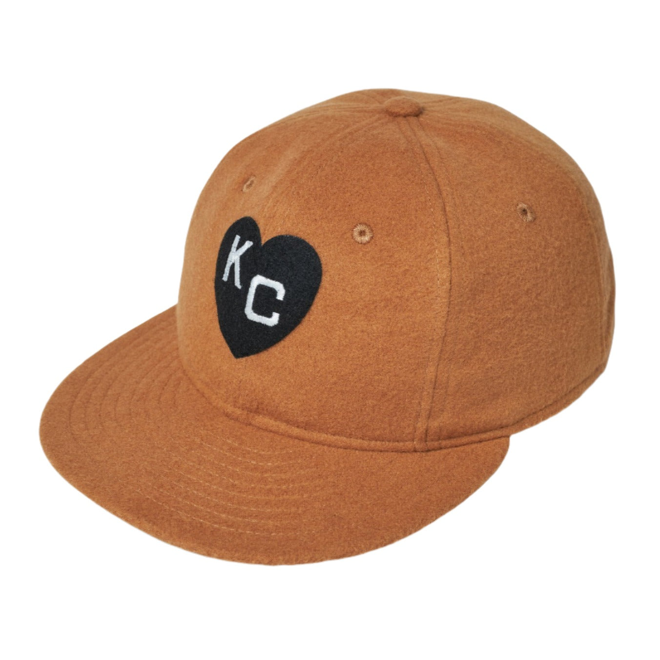 SANDLOT | KANSAS CITY MONARCHS RECYCLED FLANNEL KC HEART HAT - CAMEL/BLACK - Westside Storey