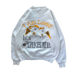 WESTSIDE STOREY VINTAGE | VINTAGE 1991 MU TIGERS TEDDY BEARS MIZZOU SWEATSHIRT- WHITE - Westside Storey