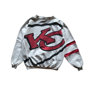 WESTSIDE STOREY VINTAGE | VINTAGE 90S THE GAME FRONT & BACK HUGE GRAPHIC KC CHIEFS SWEATSHIRT - Westside Storey