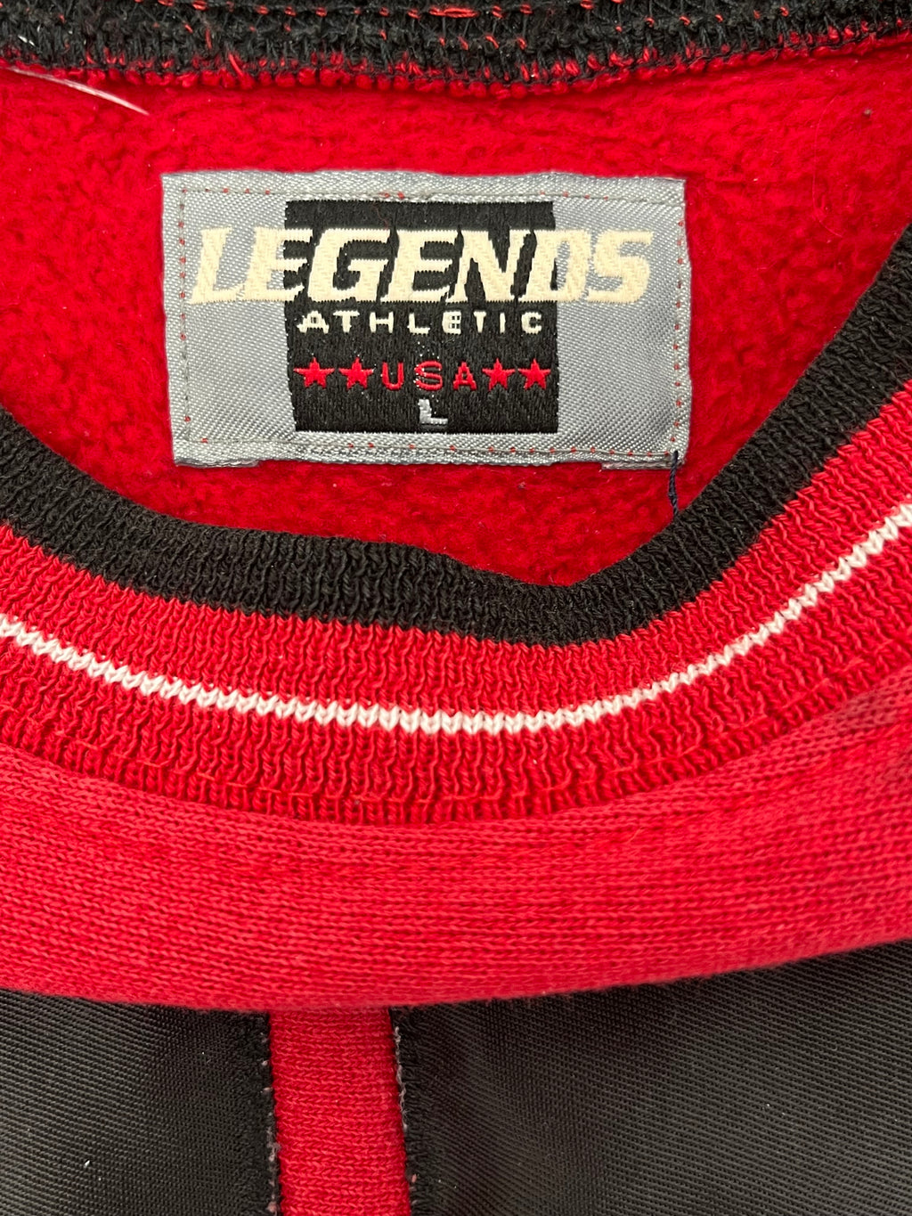 WESTSIDE STOREY VINTAGE | VINTAGE 90S LEGENDS STITCHED SPELLOUT KC CHIEFS TAYLOR SWIFT SWEATSHIRT- RED/BLACK - Westside Storey
