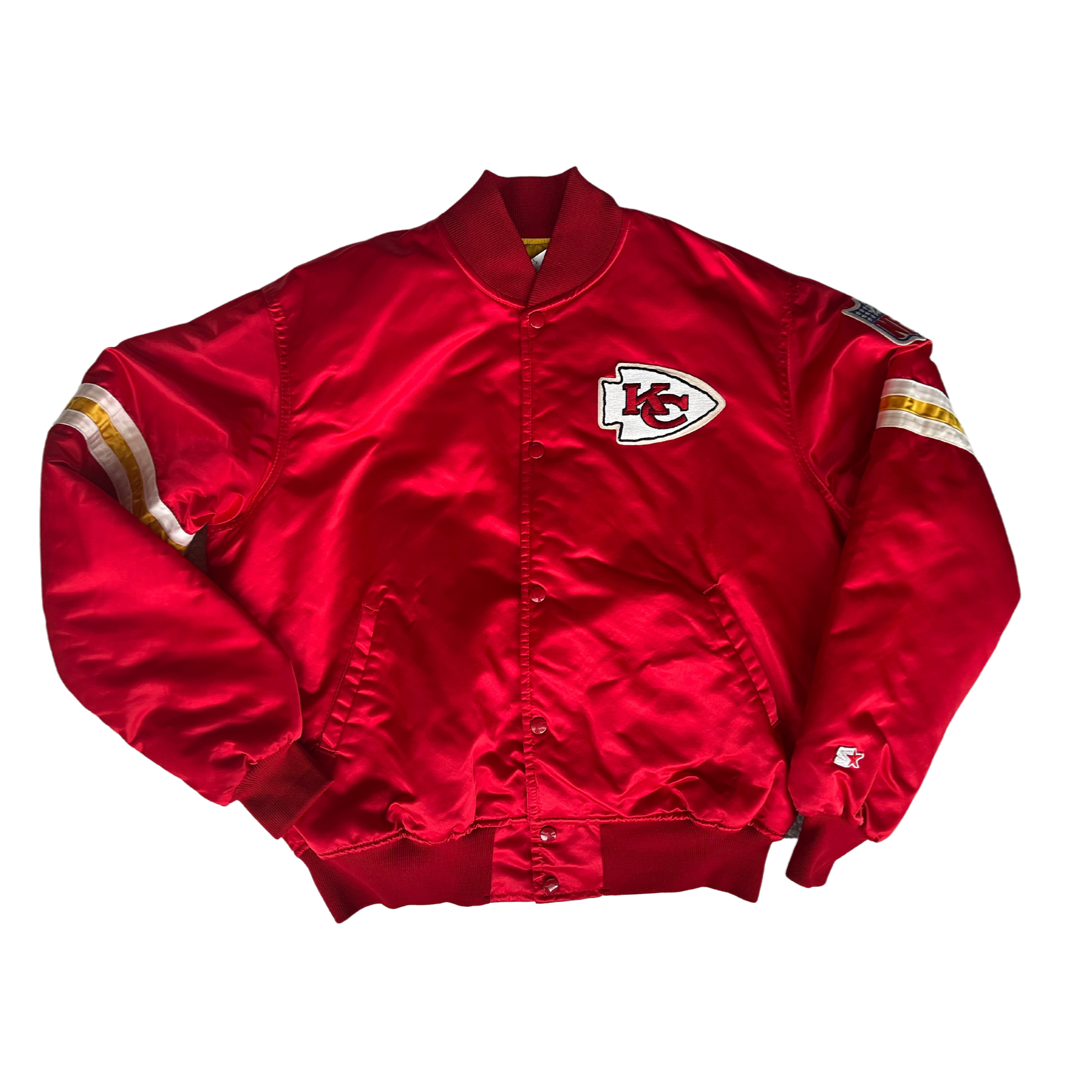 WESTSIDE STOREY VINTAGE | VINTAGE 90S STARTER KC CHIEFS SATIN BOMBER JACKET - Westside Storey
