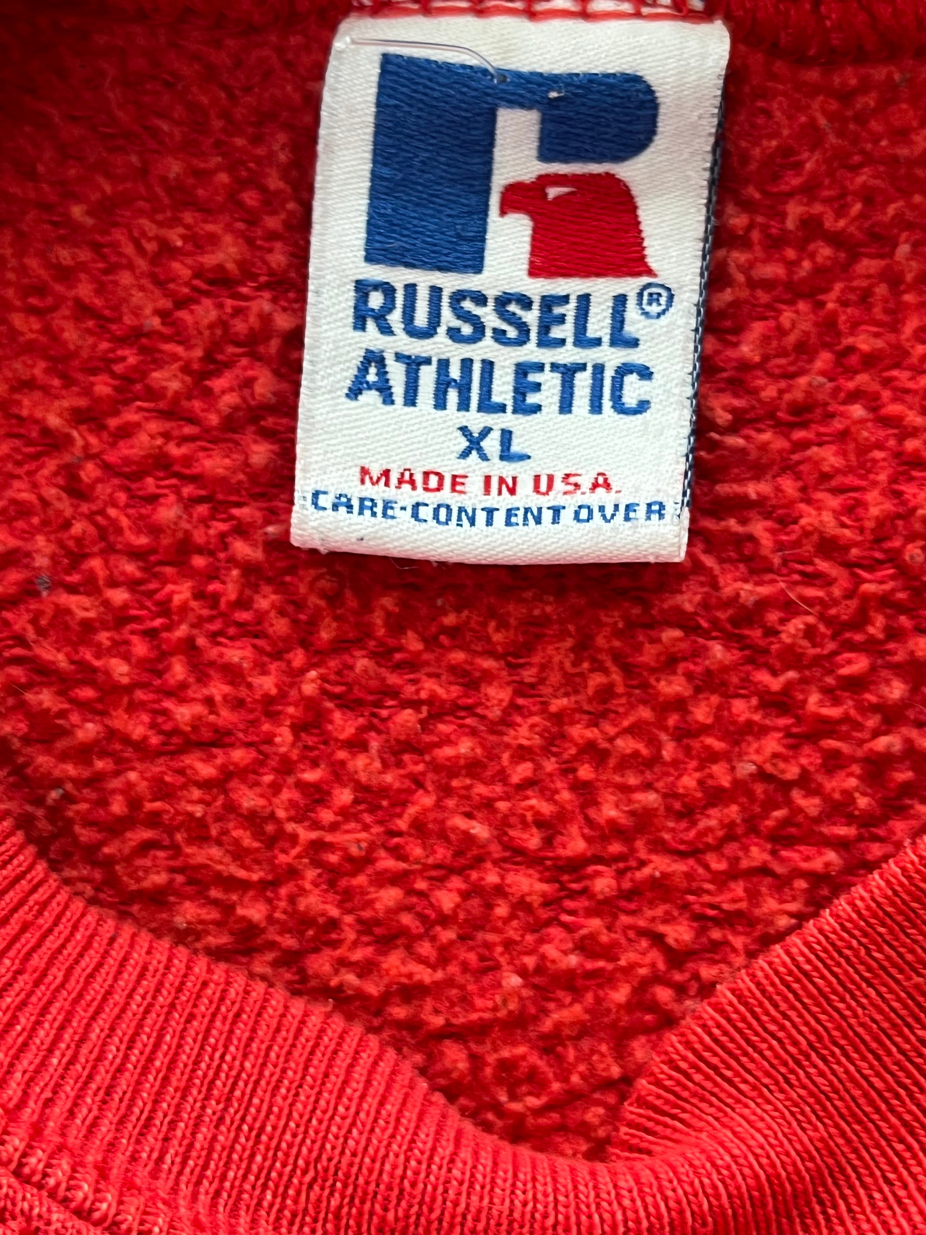 WESTSIDE STOREY VINTAGE | VINTAGE 90S RUSSELL STITCHED KC CHIEFS SWEATSHIRT - RED - Westside Storey