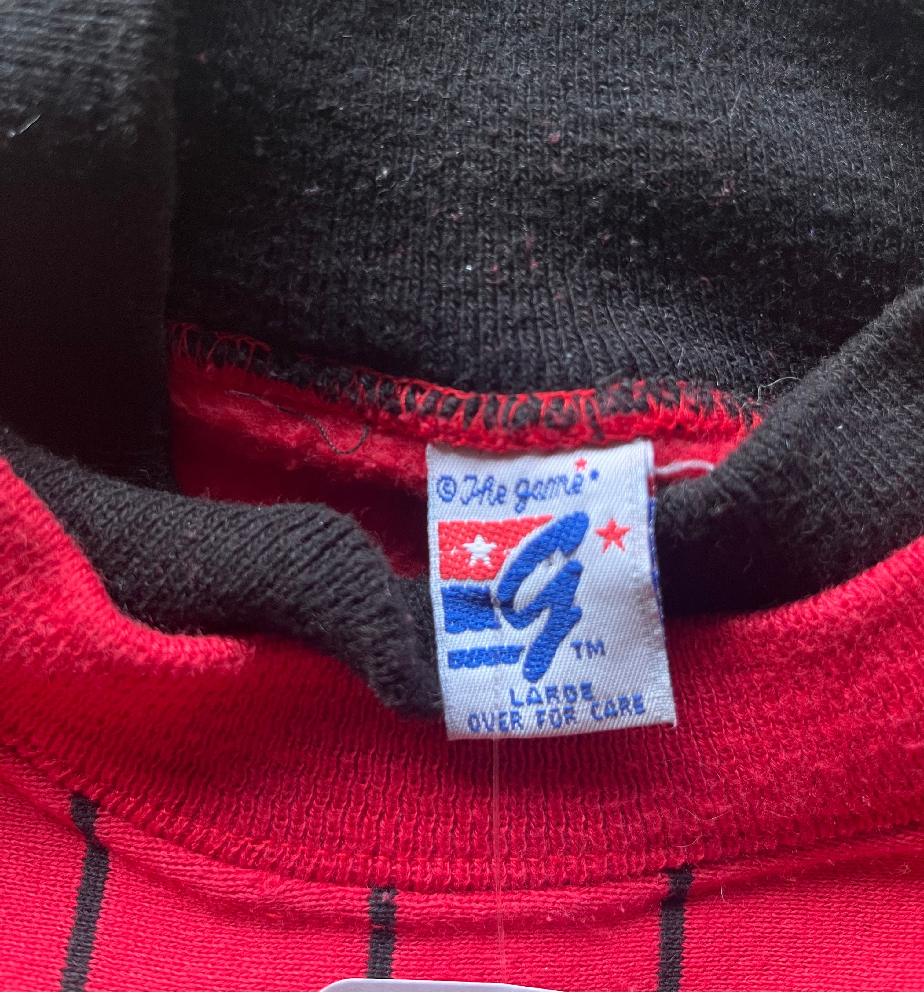 WESTSIDE STOREY VINTAGE | VINTAGE 90S STRIPED DOUBLE COLLAR MOCK NECK KC CHIEFS SWEATSHIRT - Westside Storey