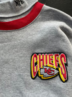 WESTSIDE STOREY VINTAGE | VINTAGE 90S MAJESTIC TURTLENECK EMBROIDERED KC CHIEFS SWEATSHIRT - GREY - Westside Storey