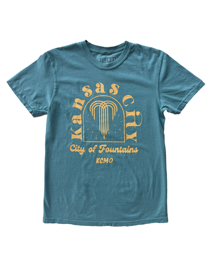 BELLBOY | KC ARCH FOUNTAIN T-SHIRT - SEAFOAM - Westside Storey