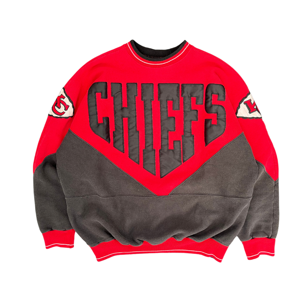 WESTSIDE STOREY VINTAGE | VINTAGE 90S LEGENDS STITCHED SPELLOUT KC CHIEFS TAYLOR SWIFT SWEATSHIRT- RED/BLACK - Westside Storey