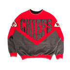 WESTSIDE STOREY VINTAGE | VINTAGE 90S LEGENDS STITCHED SPELLOUT KC CHIEFS TAYLOR SWIFT SWEATSHIRT- RED/BLACK - Westside Storey