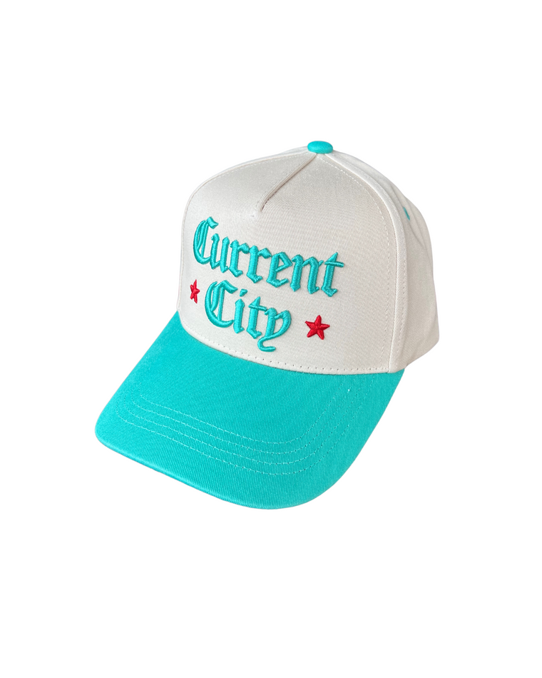 MADE MOBB | CURRENT CITY SNAPBACK - TEAL/CREAM