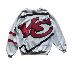 WESTSIDE STOREY VINTAGE | VINTAGE 90S THE GAME FRONT & BACK HUGE GRAPHIC KC CHIEFS SWEATSHIRT - Westside Storey