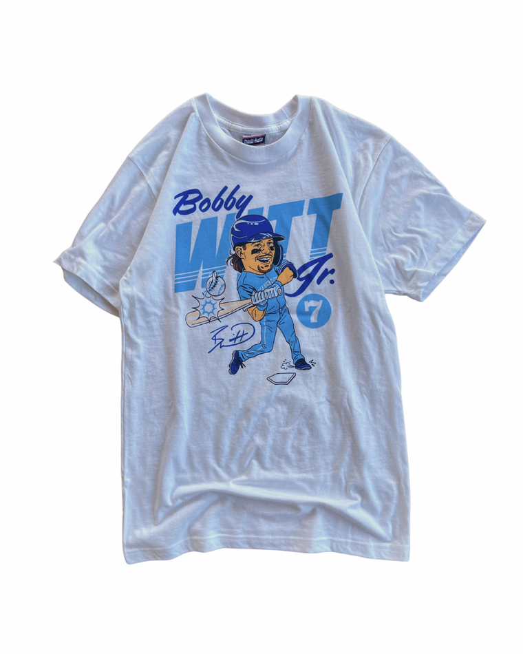 CHARLIE HUSTLE | BOBBY WITT CARICATURE TEE - WHITE