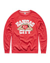 CHARLIE HUSTLE | KC HEART HANDS CREWNECK- HEATHER RED