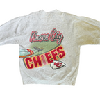 WESTSIDE STOREY VINTAGE | VINTAGE 1994 KC CHIEFS HEAVY FRONT AND BACK SWEATSHIRT - GRAY - Westside Storey