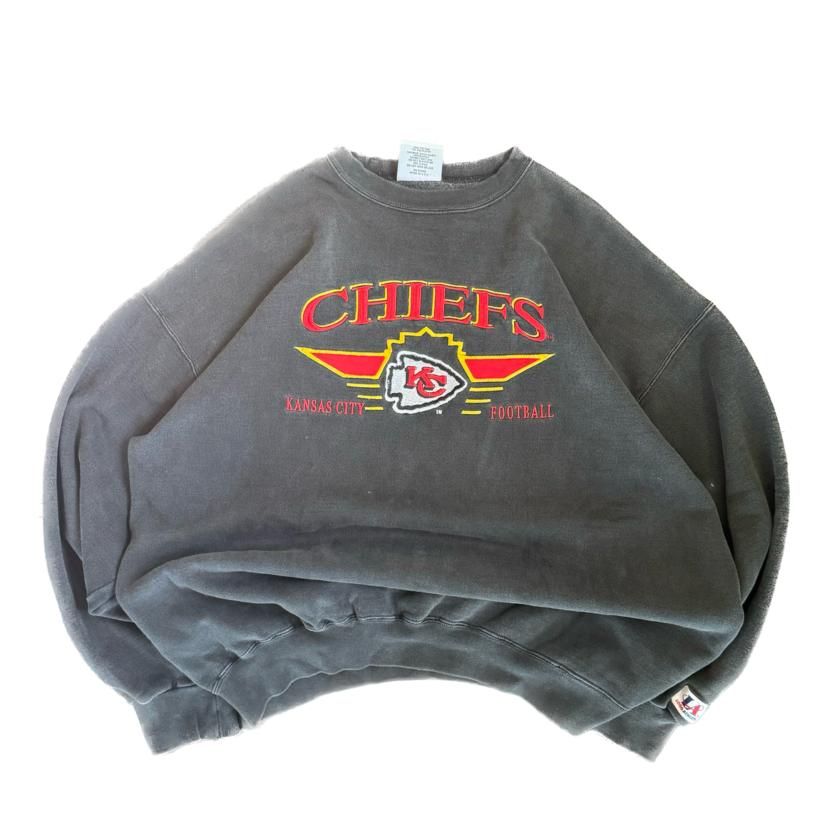 WESTSIDE STOREY VINTAGE | VINTAGE 90'S KC CHIEFS LOGO ATHLETIC (LITTLE MARKS) - BLACK