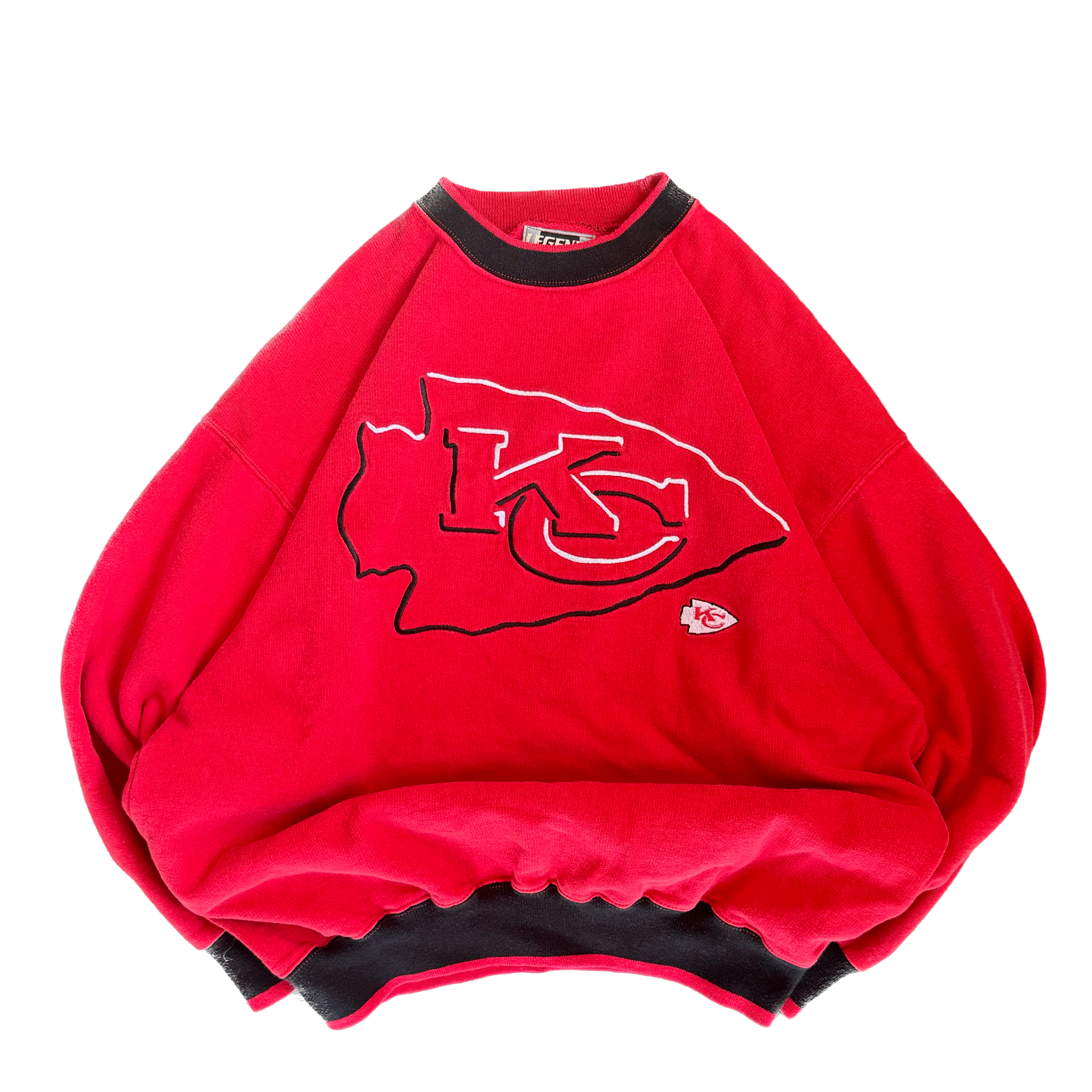 WESTSIDE STOREY VINTAGE | VINTAGE 90'S KC CHIEFS LEGENDS EMBROIDERED SWEATSHIRT - RED - Westside Storey