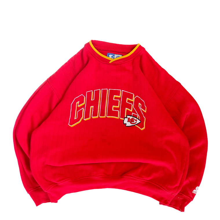 WESTSIDE STOREY VINTAGE | VINTAGE 90'S KC CHIEFS RIBBED SWEATSHIRT - RED