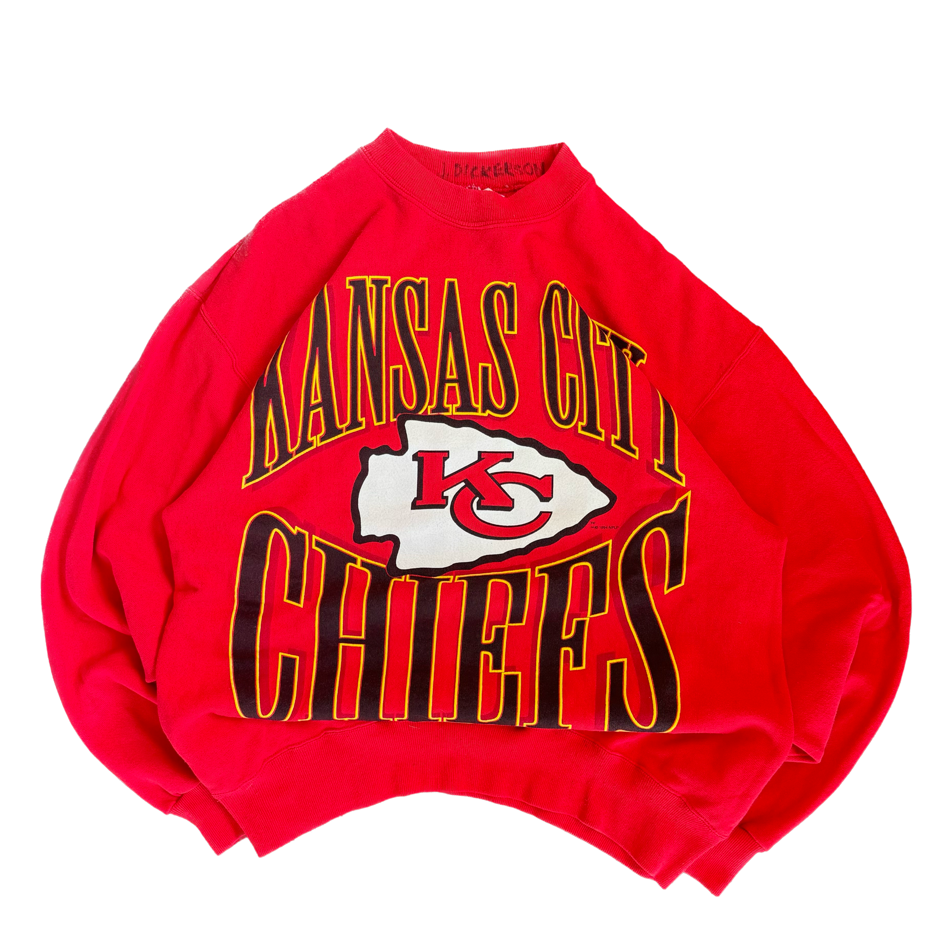 WESTSIDE STOREY VINTAGE | VINTAGE 90'S KC CHIEFS LARGE GRAPHIC SWEATSHIRT - RED - Westside Storey