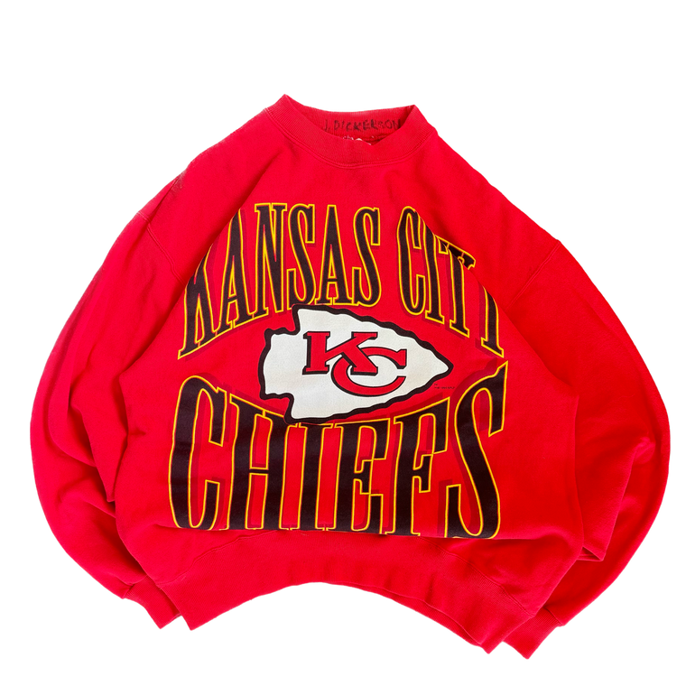 WESTSIDE STOREY VINTAGE | VINTAGE 90'S KC CHIEFS LARGE GRAPHIC SWEATSHIRT - RED