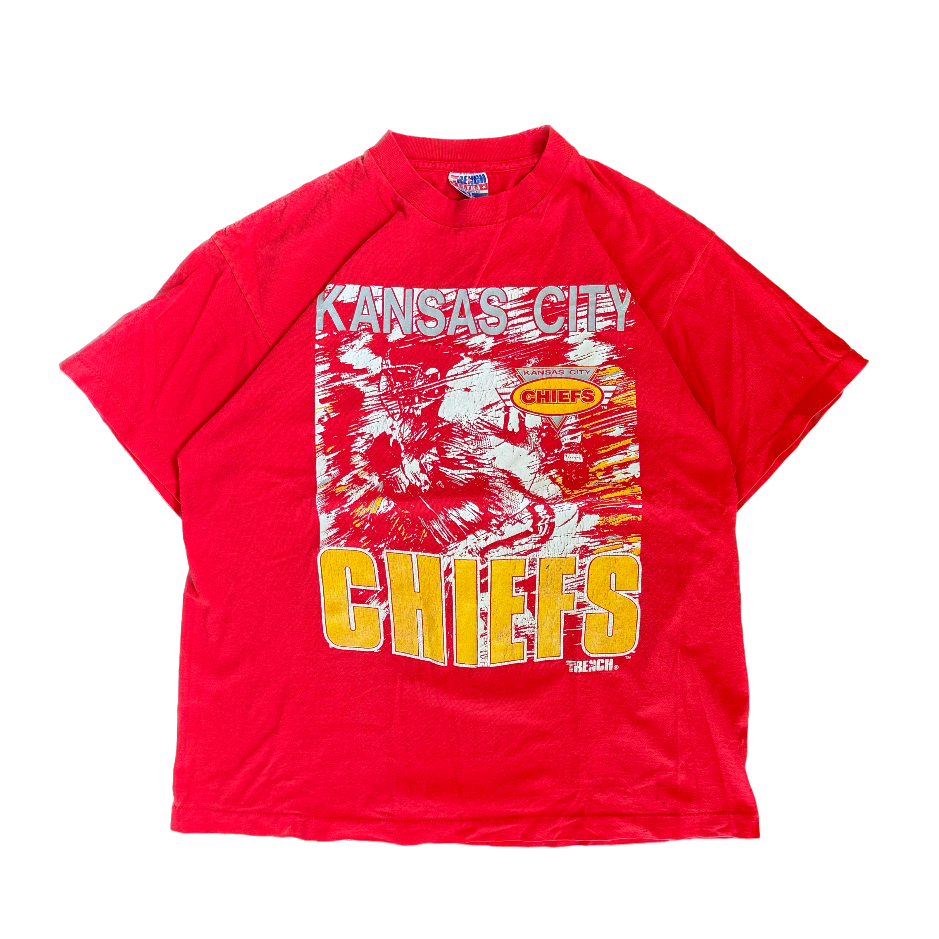 WESTSIDE STOREY VINTAGE | VINTAGE 90'S KC CHIEFS T-SHIRT - RED - Westside Storey