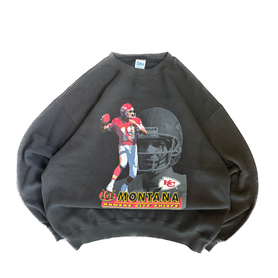 WESTSIDE STOREY VINTAGE | VINTAGE 90'S SALEM KC CHIEFS JOE MONTANA SWEATSHIRT - BLACK