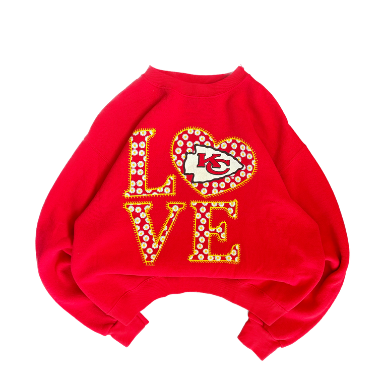 WESTSIDE STOREY VINTAGE | VINTAGE 90'S KC CHIEFS LOVE SWEATSHIRT - RED