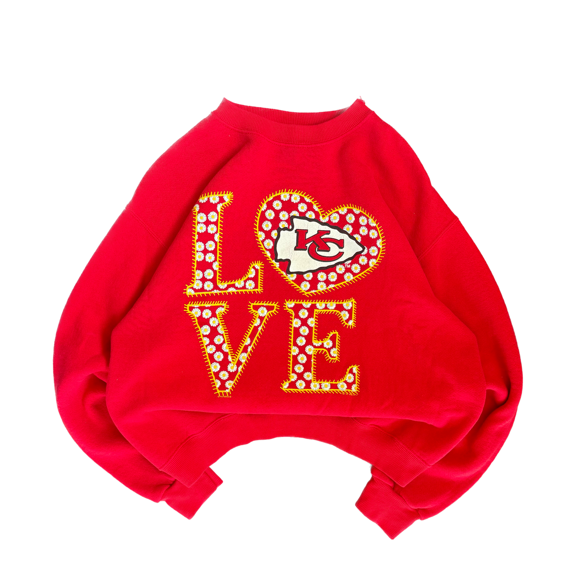 WESTSIDE STOREY VINTAGE | VINTAGE 90'S KC CHIEFS LOVE SWEATSHIRT - RED