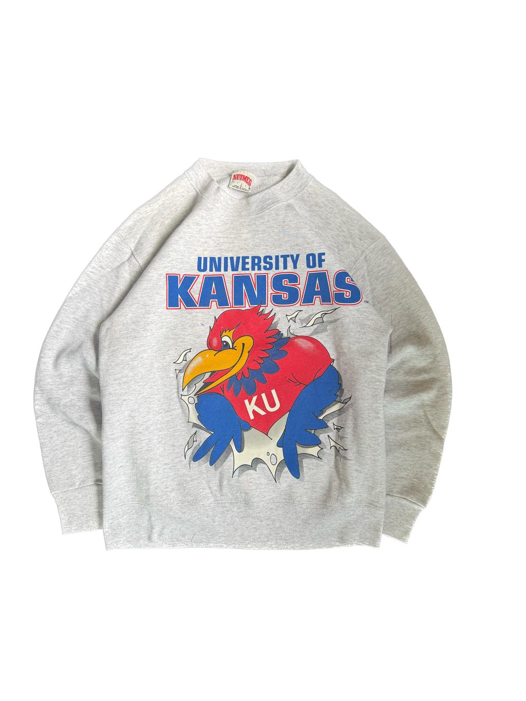WESTSIDE STOREY VINTAGE | VINTAGE 90'S KU JAYHAWK FRONT BACK SWEATSHIRT - GRAY Westside Storey