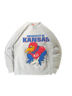 WESTSIDE STOREY VINTAGE | VINTAGE 90'S KU JAYHAWK FRONT BACK SWEATSHIRT - GRAY Westside Storey