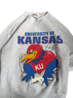 WESTSIDE STOREY VINTAGE | VINTAGE 90'S KU JAYHAWK FRONT BACK SWEATSHIRT - GRAY Westside Storey