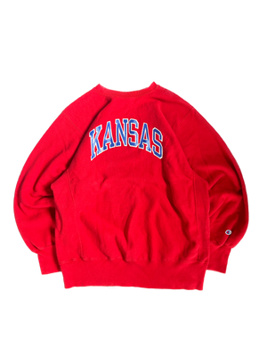 WESTSIDE STOREY VINTAGE | VINTAGE 80'S CHAMPION REVERSE WEAVE KANSAS UNI SWEATSHIRT - RED Westside Storey