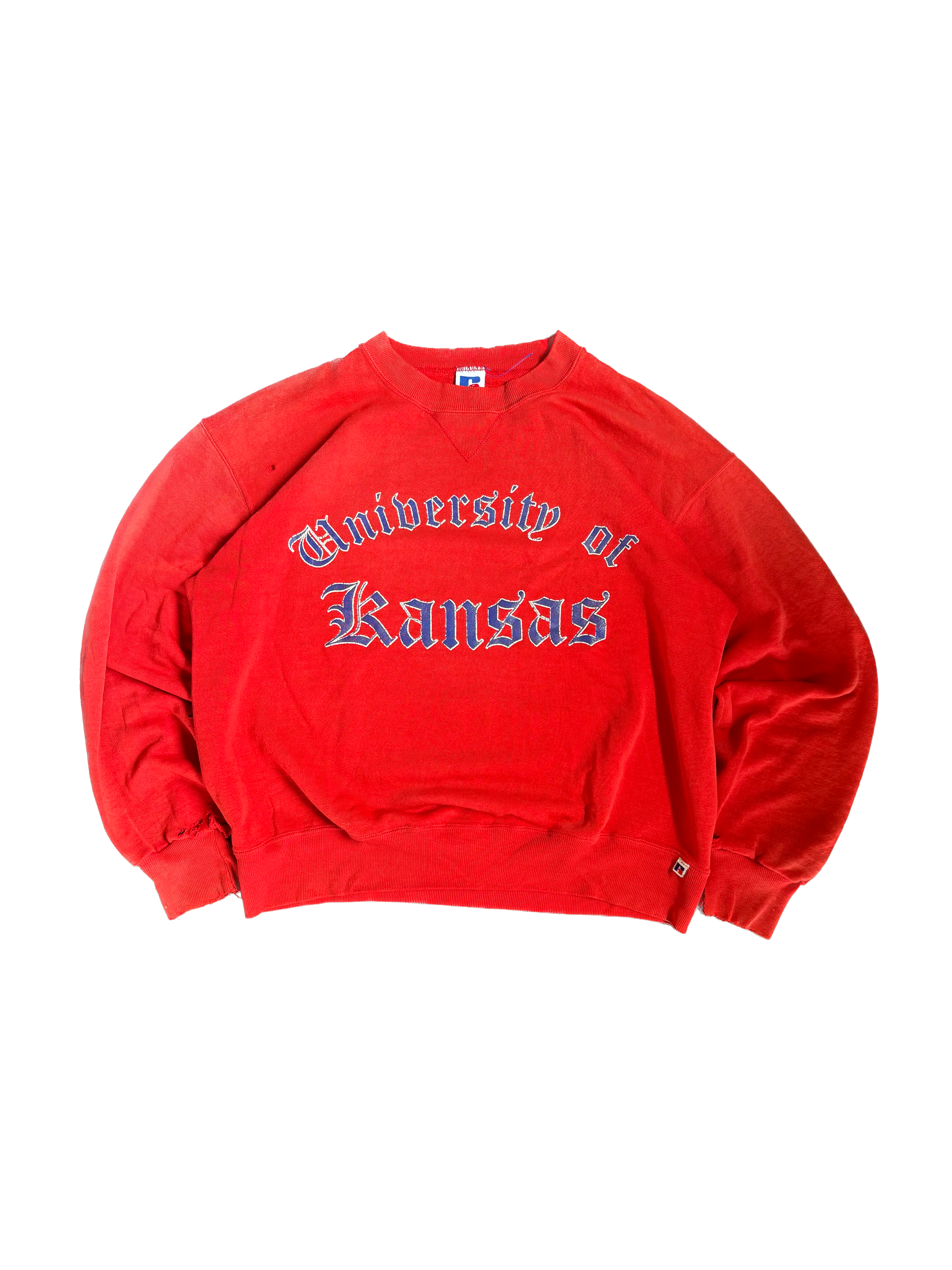 WESTSIDE STOREY VINTAGE | VINTAGE 90'S RUSSELL KU OLD ENGLISH SWEATSHIRT - RED Westside Storey