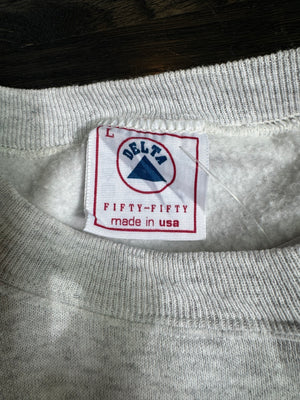 WESTSIDE STOREY VINTAGE | VINTAGE 90'S KU JAYHAWKS FRED FLINTSTONE FOOTBALL SWEATSHIRT - GRAY Westside Storey